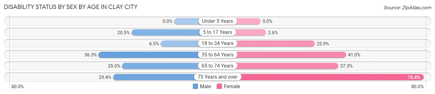 Disability Status by Sex by Age in Clay City