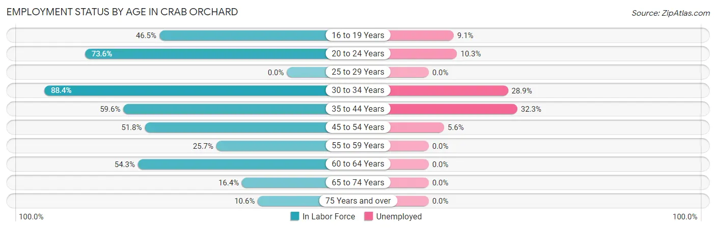 Employment Status by Age in Crab Orchard