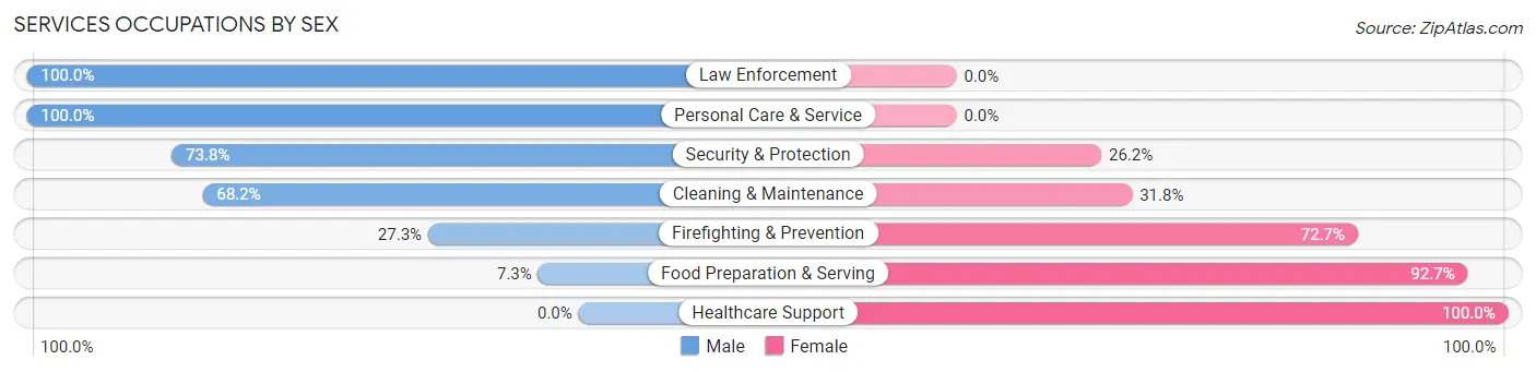Services Occupations by Sex in Crittenden