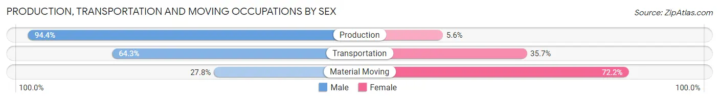 Production, Transportation and Moving Occupations by Sex in Dixon