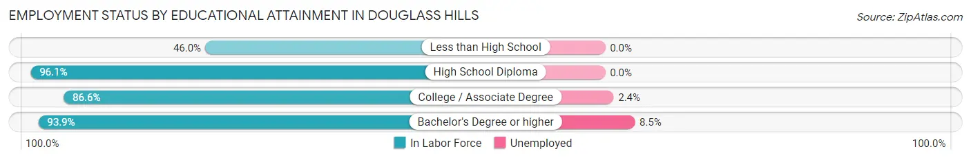 Employment Status by Educational Attainment in Douglass Hills