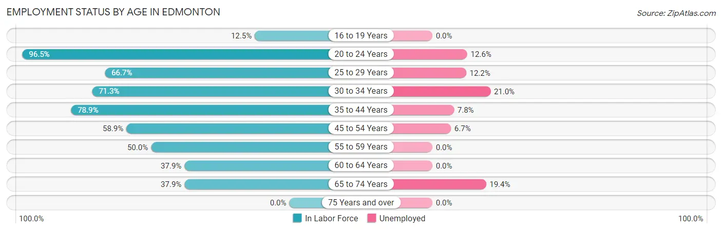 Employment Status by Age in Edmonton