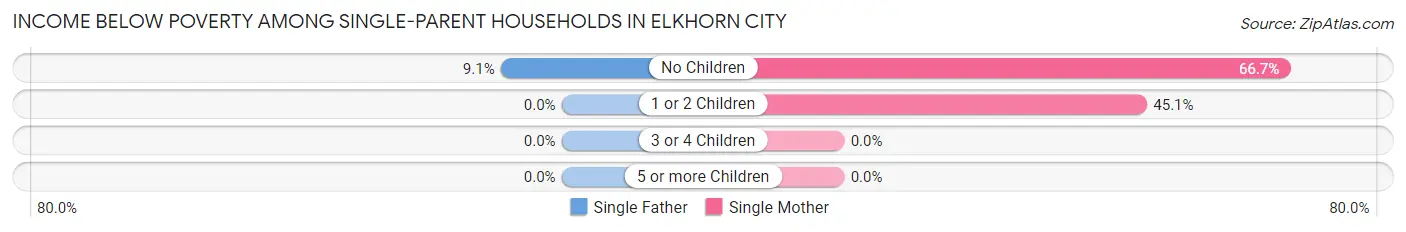 Income Below Poverty Among Single-Parent Households in Elkhorn City