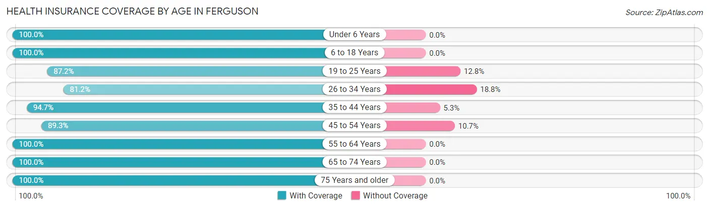 Health Insurance Coverage by Age in Ferguson