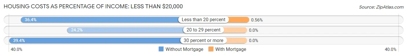 Housing Costs as Percentage of Income in Ferguson: <span>Less than $20,000</span>