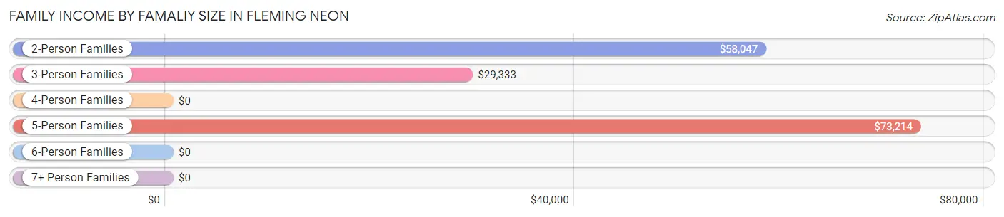 Family Income by Famaliy Size in Fleming Neon