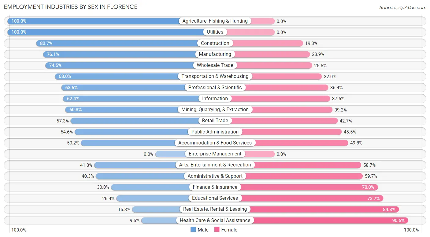 Employment Industries by Sex in Florence