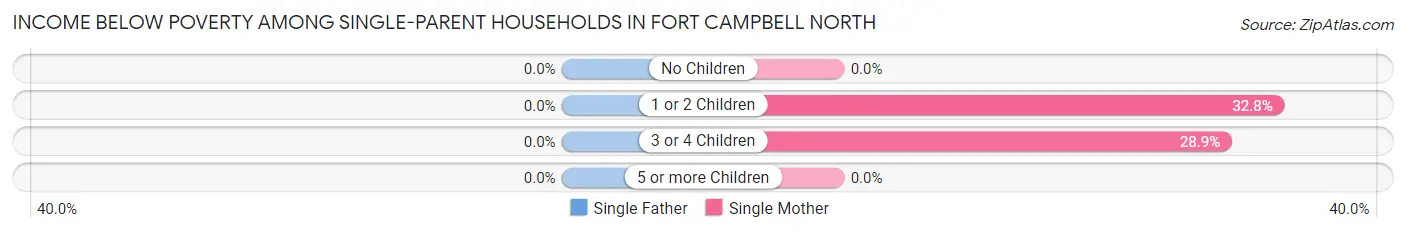 Income Below Poverty Among Single-Parent Households in Fort Campbell North