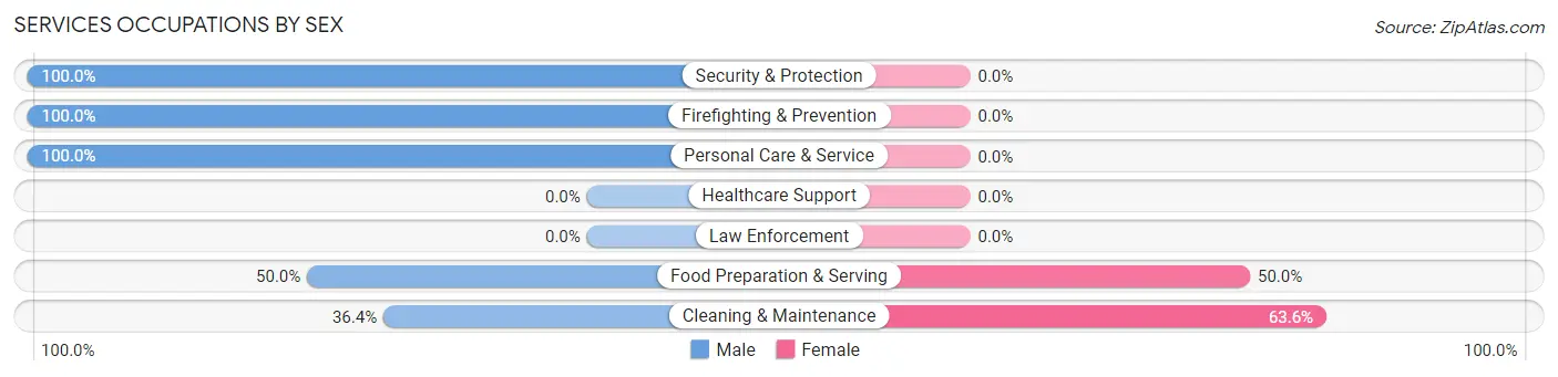 Services Occupations by Sex in Glencoe