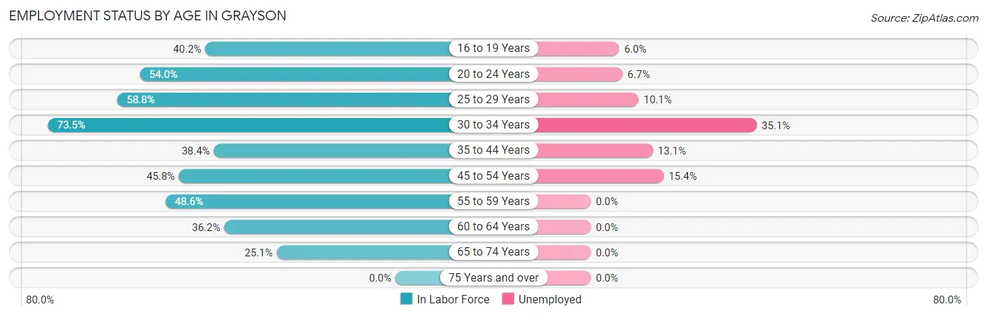 Employment Status by Age in Grayson