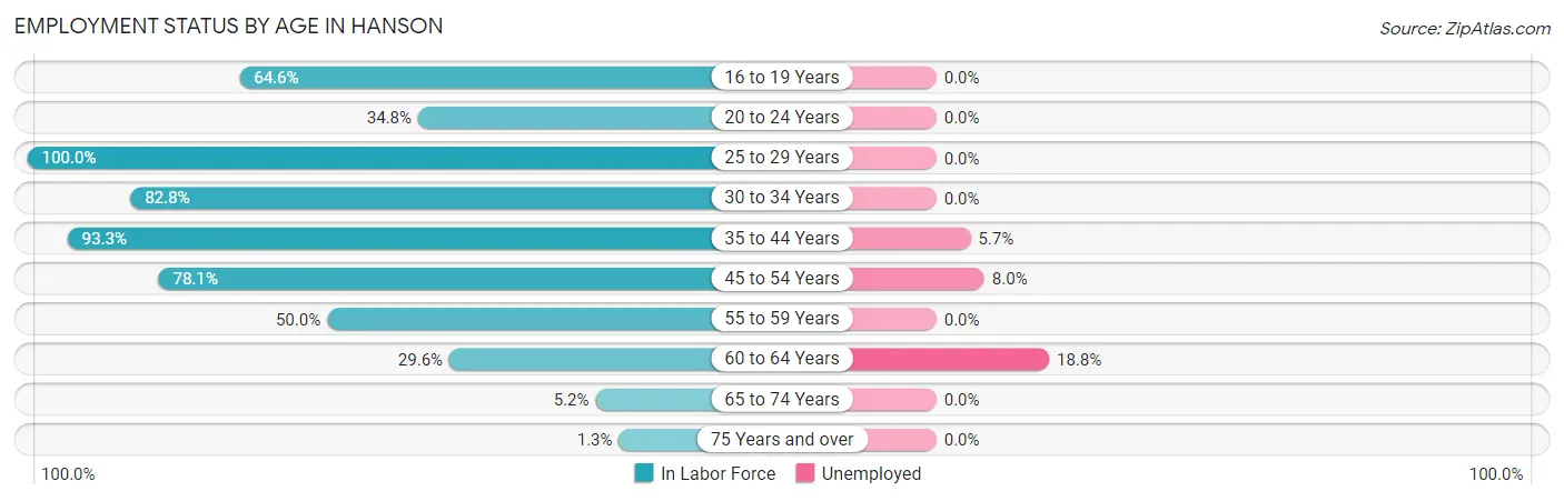 Employment Status by Age in Hanson