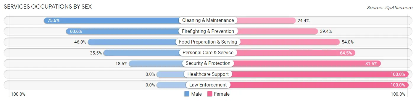 Services Occupations by Sex in Hendron