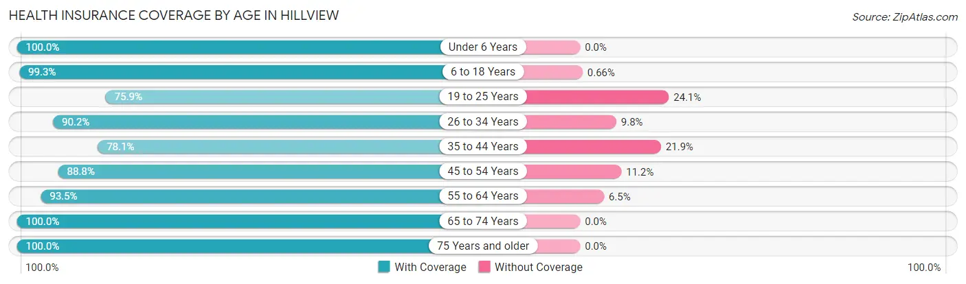 Health Insurance Coverage by Age in Hillview