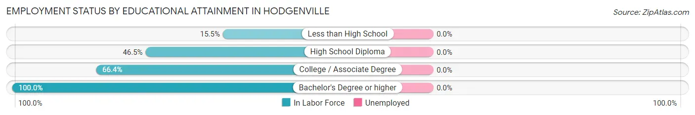Employment Status by Educational Attainment in Hodgenville