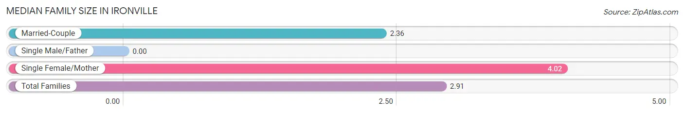 Median Family Size in Ironville