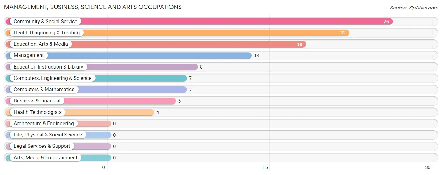 Management, Business, Science and Arts Occupations in Island