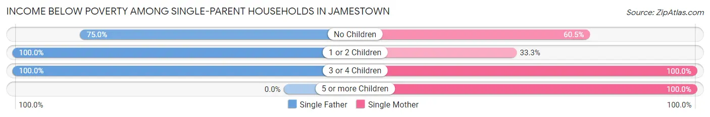 Income Below Poverty Among Single-Parent Households in Jamestown