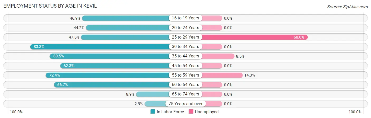 Employment Status by Age in Kevil