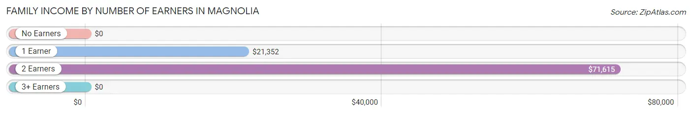 Family Income by Number of Earners in Magnolia