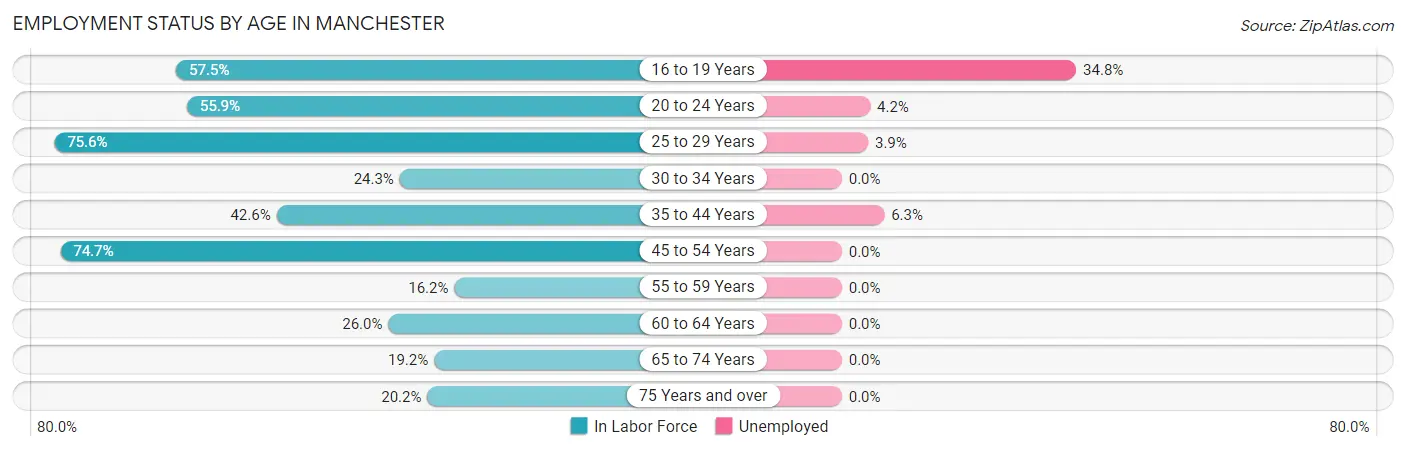 Employment Status by Age in Manchester