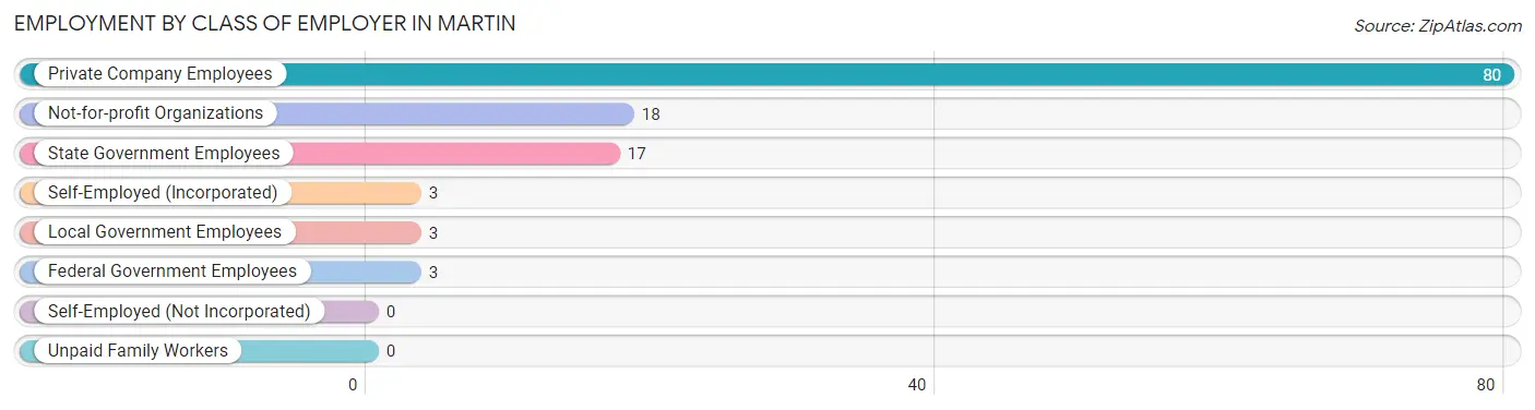 Employment by Class of Employer in Martin