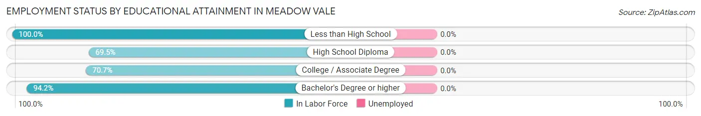 Employment Status by Educational Attainment in Meadow Vale