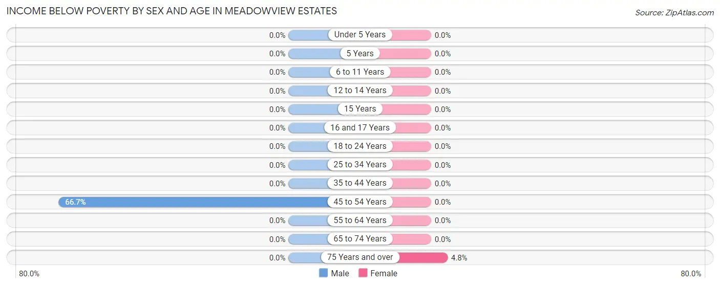 Income Below Poverty by Sex and Age in Meadowview Estates