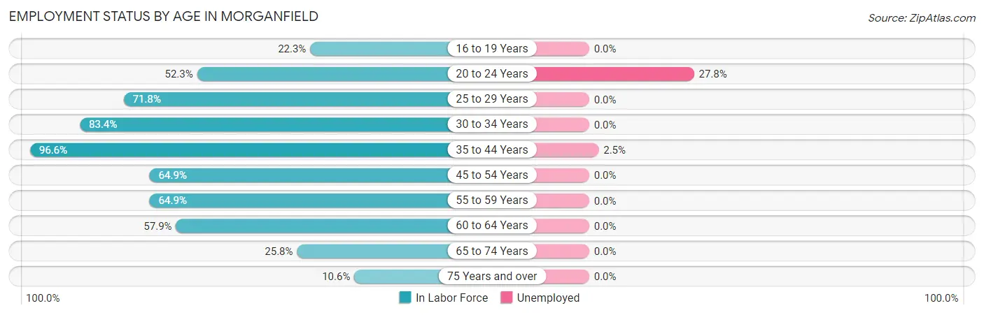 Employment Status by Age in Morganfield