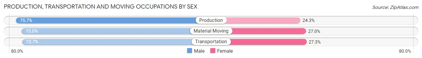 Production, Transportation and Moving Occupations by Sex in Morganfield