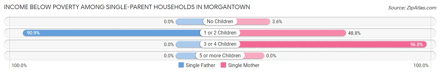 Income Below Poverty Among Single-Parent Households in Morgantown