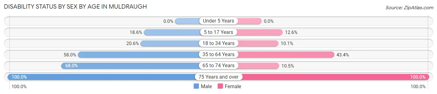 Disability Status by Sex by Age in Muldraugh