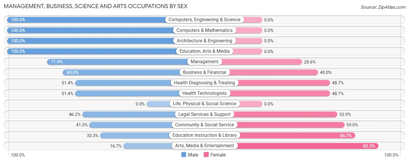 Management, Business, Science and Arts Occupations by Sex in Norbourne Estates