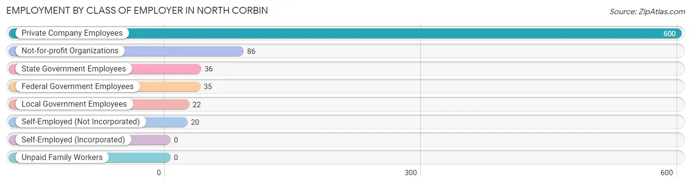 Employment by Class of Employer in North Corbin