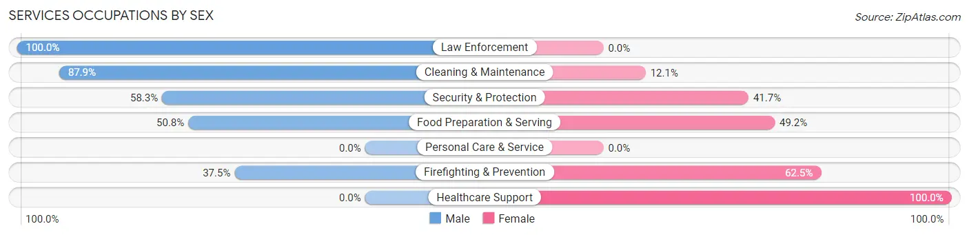 Services Occupations by Sex in Owenton