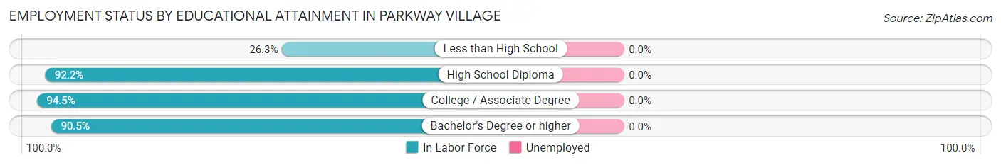 Employment Status by Educational Attainment in Parkway Village