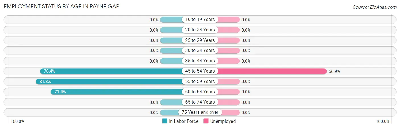 Employment Status by Age in Payne Gap