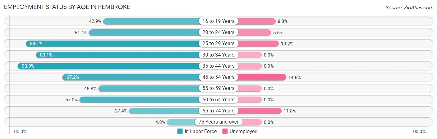 Employment Status by Age in Pembroke