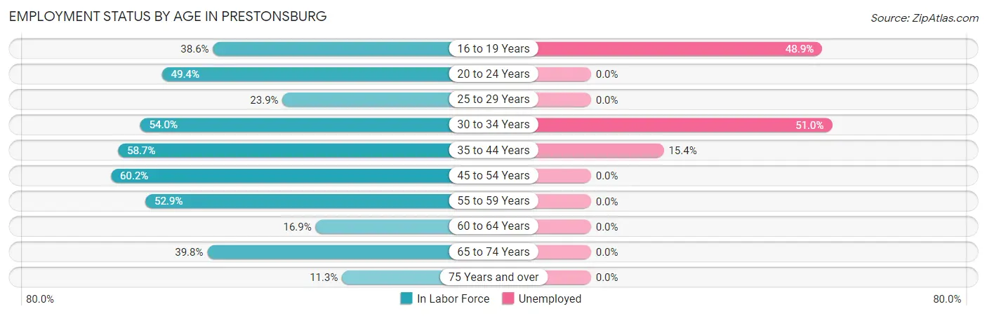 Employment Status by Age in Prestonsburg