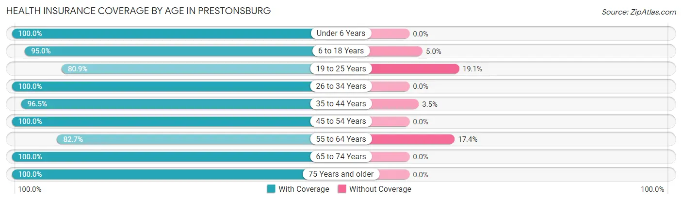 Health Insurance Coverage by Age in Prestonsburg