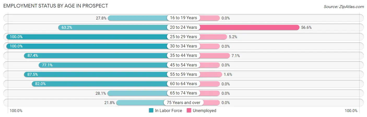 Employment Status by Age in Prospect