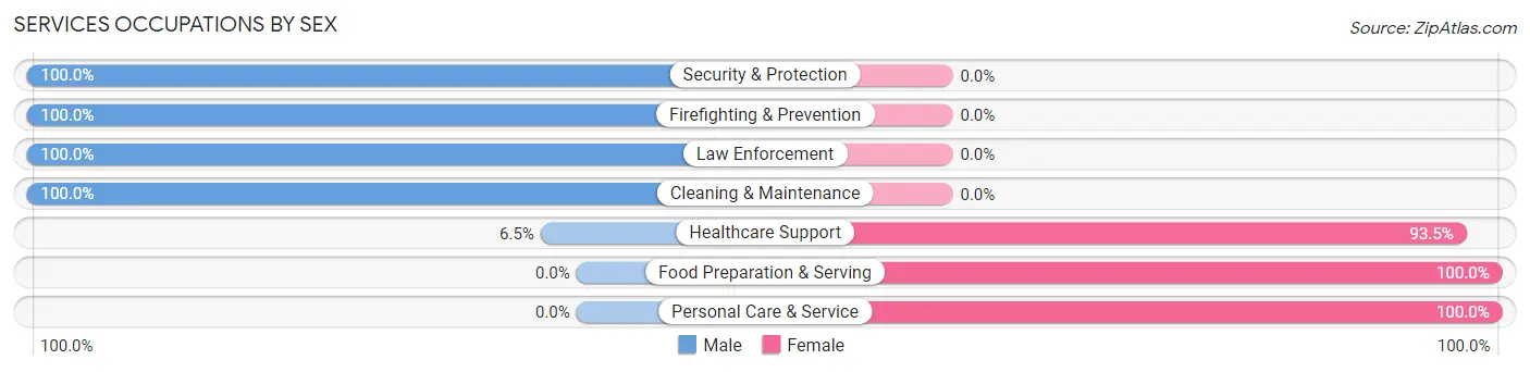 Services Occupations by Sex in Rineyville