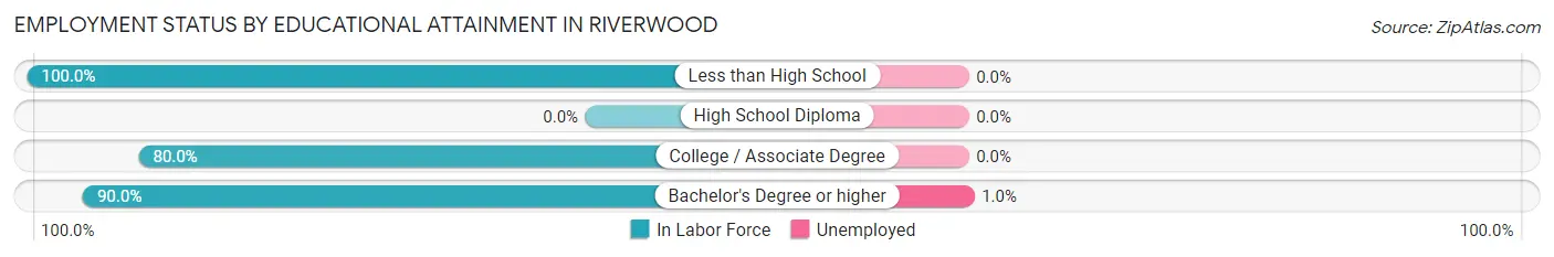Employment Status by Educational Attainment in Riverwood
