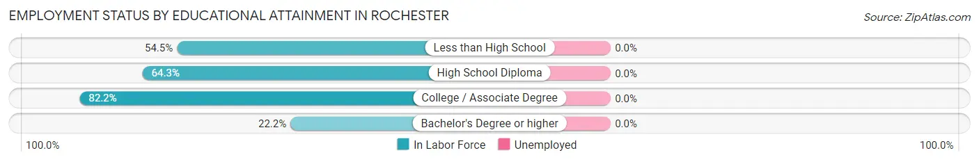Employment Status by Educational Attainment in Rochester