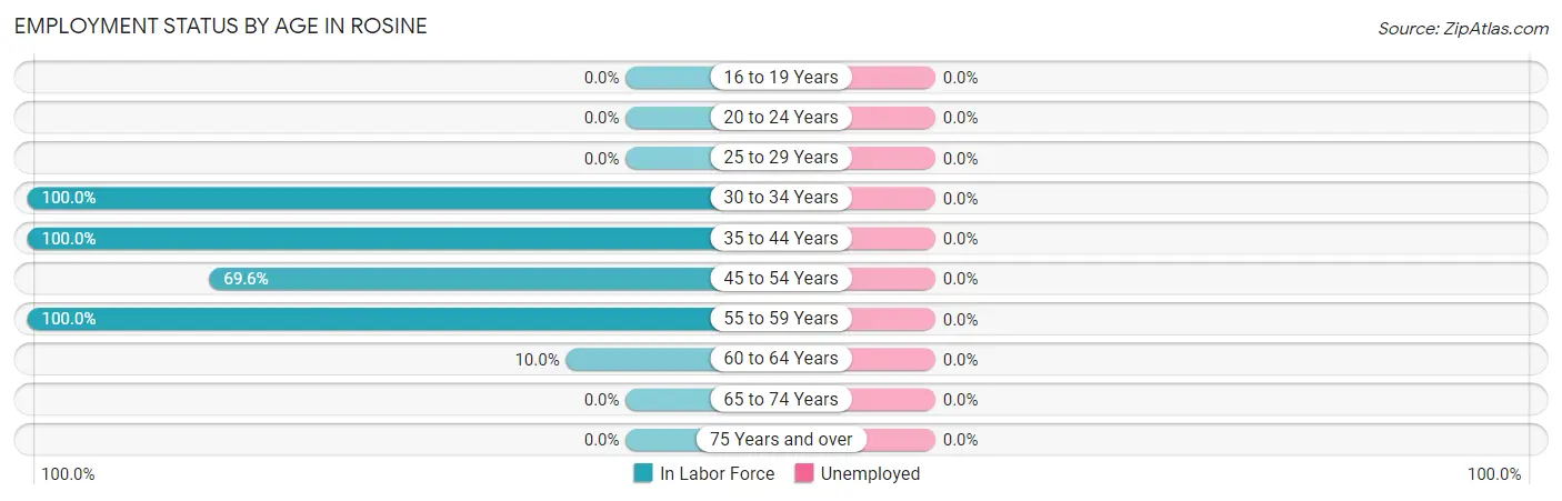 Employment Status by Age in Rosine