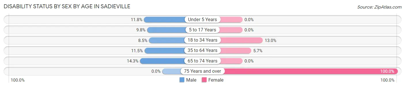 Disability Status by Sex by Age in Sadieville