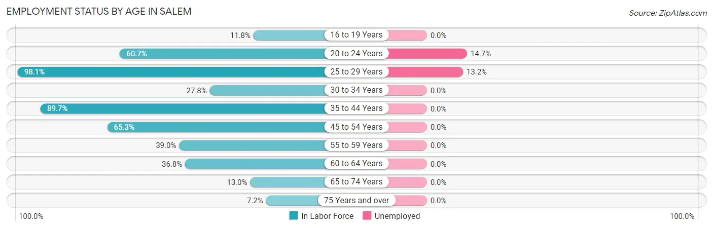 Employment Status by Age in Salem