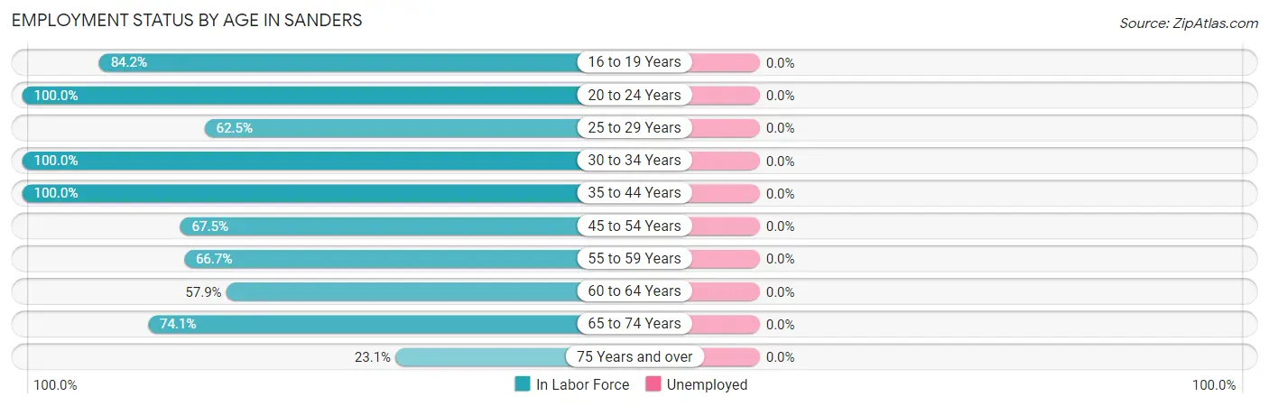 Employment Status by Age in Sanders
