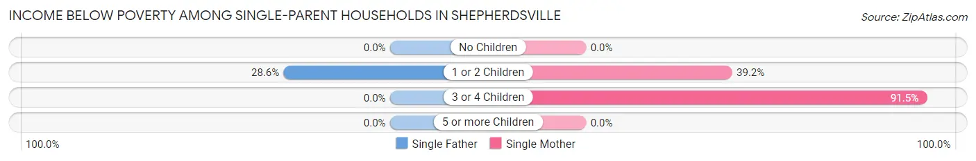 Income Below Poverty Among Single-Parent Households in Shepherdsville