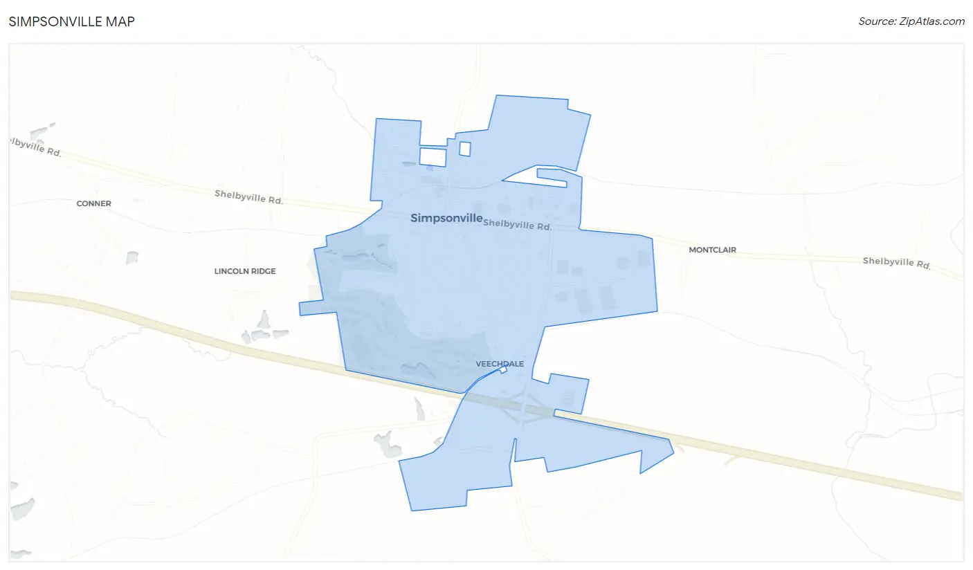 Simpsonville Map