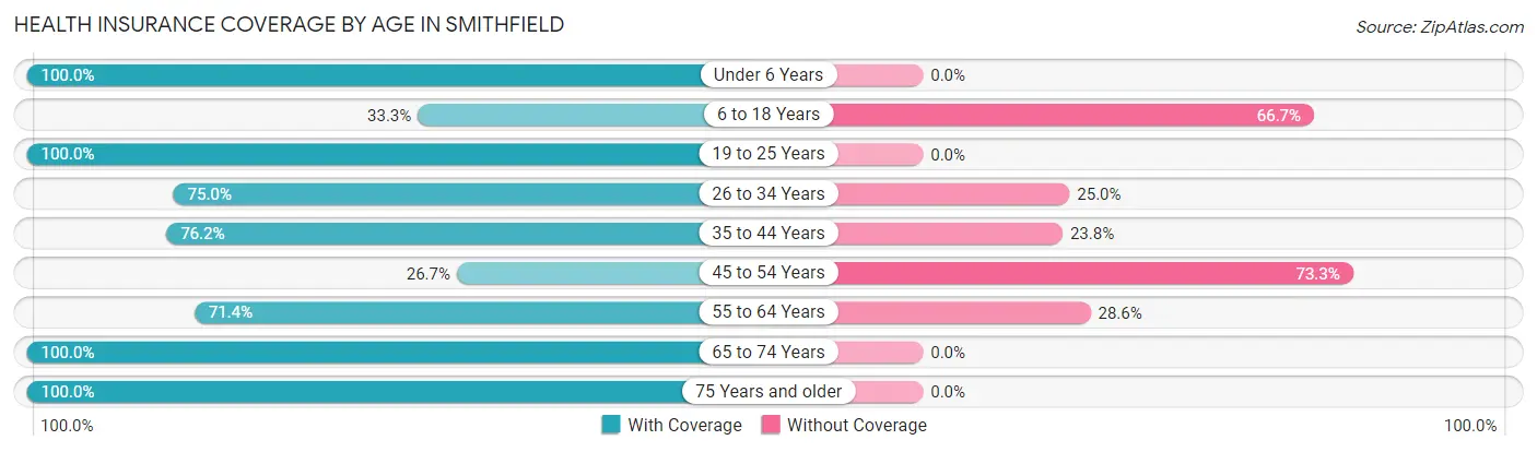 Health Insurance Coverage by Age in Smithfield